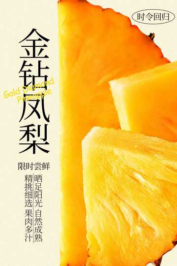 金钻凤梨水果海报