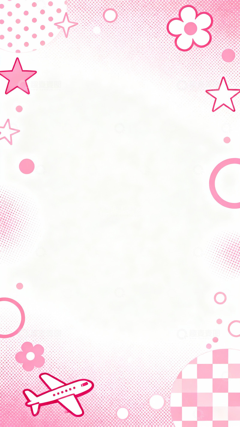 高清大图下载【趣麦麦图】甜粉波普风几何装饰背景