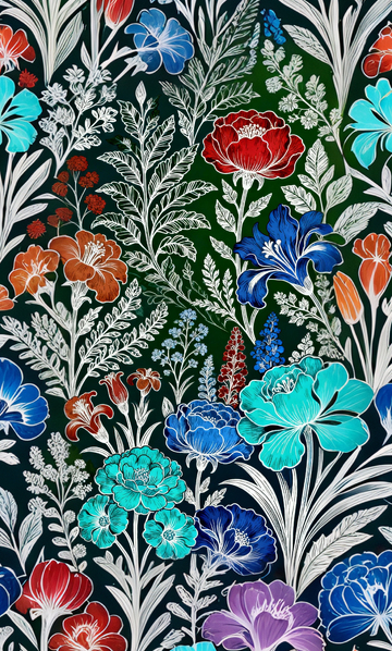 复古花卉图案壁纸设计素材