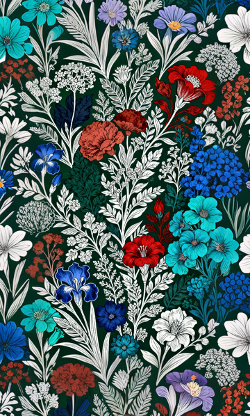 古典花卉图案设计壁纸