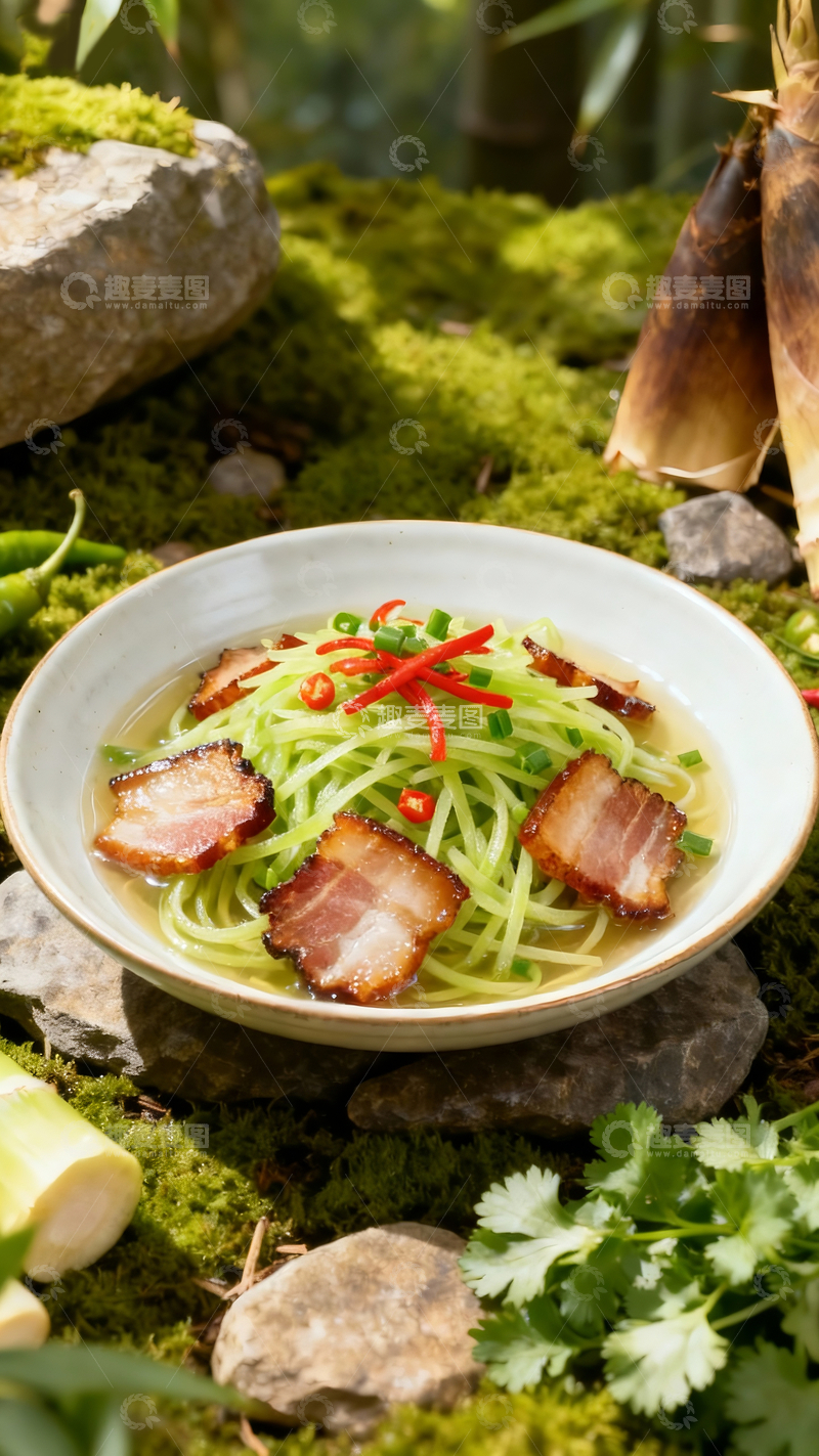 源文件下载【趣麦麦图】春笋腊肉汤3