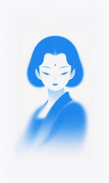 简约蓝调女性插画头像