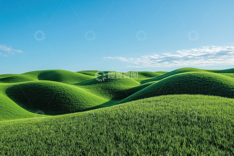 高清大图下载【趣麦麦图】起伏不平的山丘草地