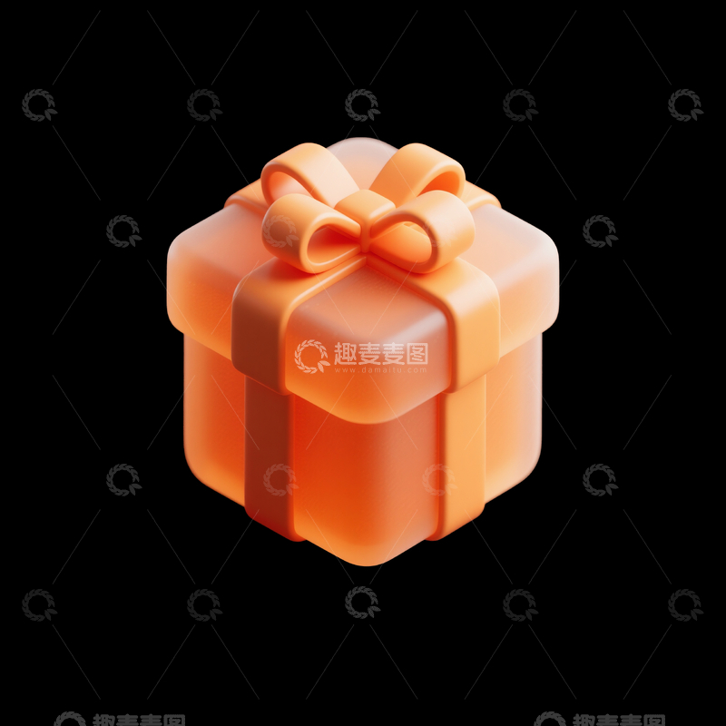 源文件下载【趣麦麦图】磨砂质感橙色礼盒4