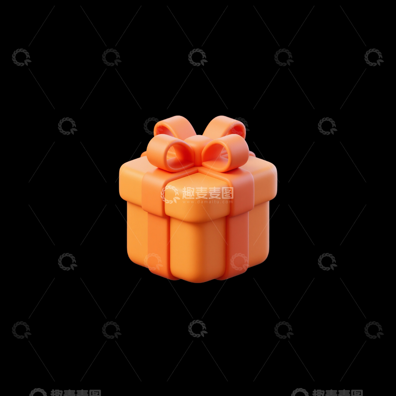 源文件下载【趣麦麦图】磨砂质感橙色礼盒3