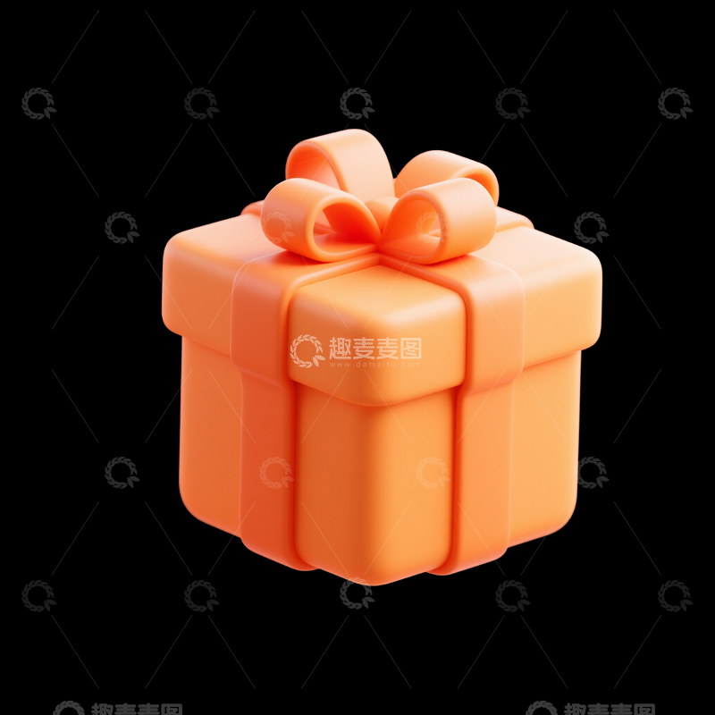 源文件下载【趣麦麦图】磨砂质感橙色礼盒1