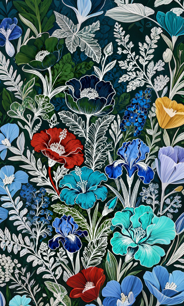 绚丽花卉图案壁纸设计素材