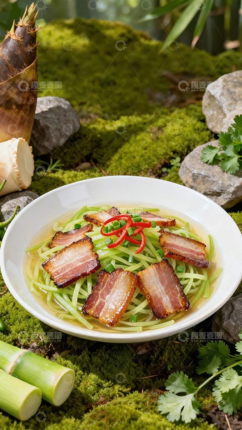 源文件下载【趣麦麦图】春笋腊肉汤1