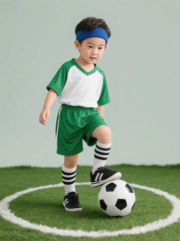 儿童足球运动装扮写真