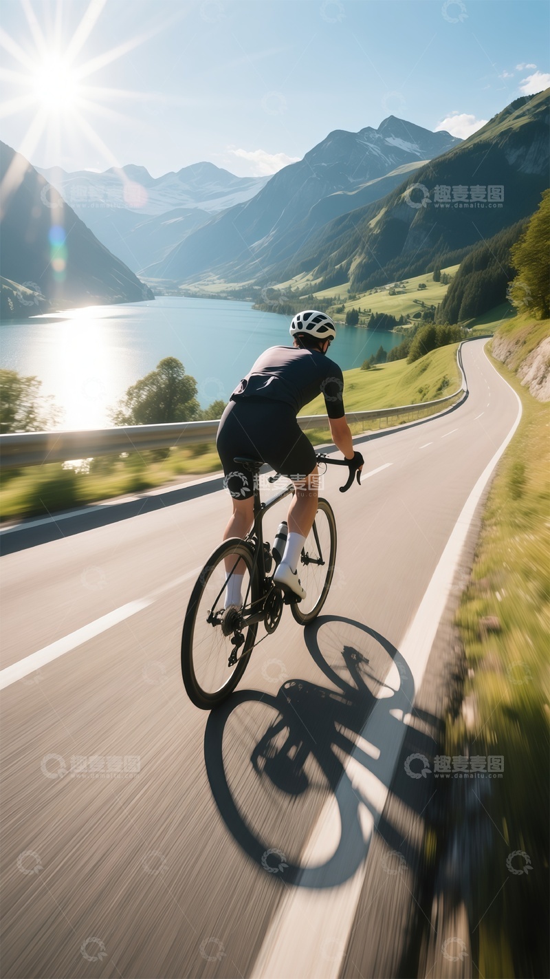 高清大图下载【趣麦麦图】骑行山水间运动摄影