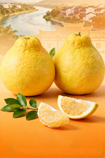 田园风光柚子特写摄影图片