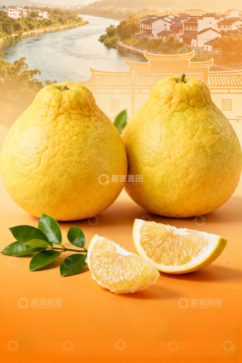 高清大图下载【趣麦麦图】-田园风光柚子特写摄影图片