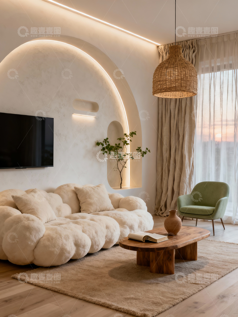 源文件下载【趣麦麦图】奶油风室内装修4