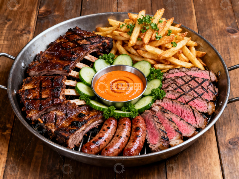 源文件下载【趣麦麦图】美式烤肉拼盘3