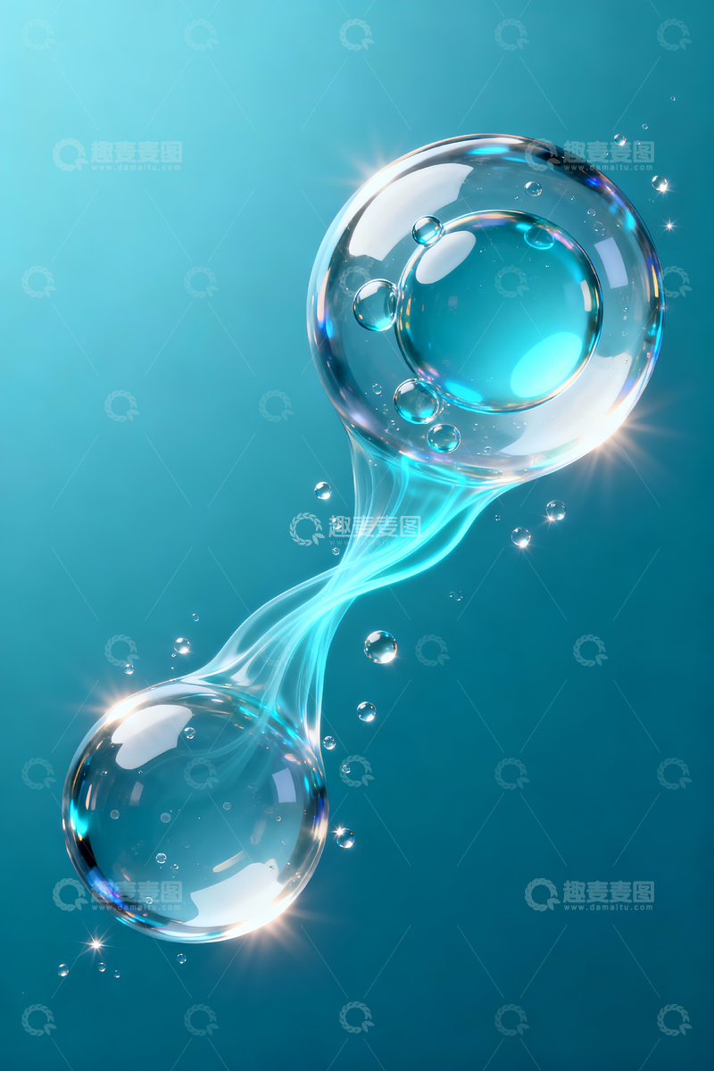 源文件下载【趣麦麦图】两个透明弹性水润质感的的囊泡2