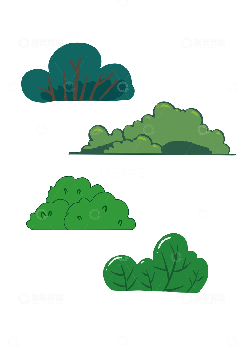 源文件下载【趣麦麦图】-草丛可打印素材｜环创素材分享