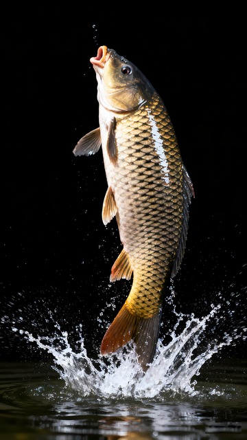 一条跳跃的黄河鲤鱼