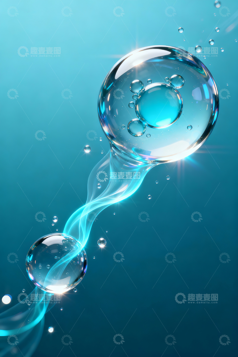 源文件下载【趣麦麦图】两个透明弹性水润质感的的囊泡4