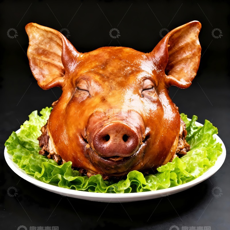 高清大图下载【趣麦麦图】一只卤熟的猪肉