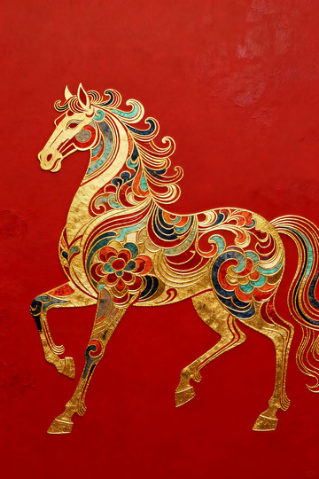 金彩骏马装饰画