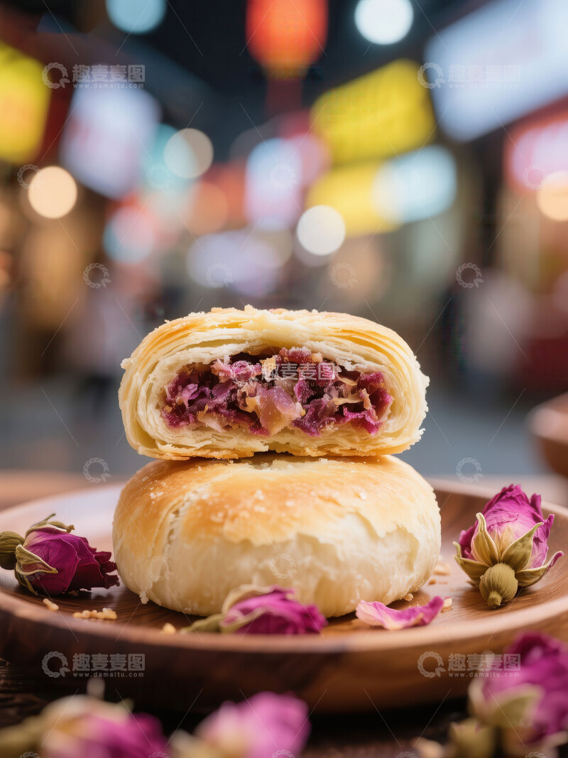高清大图下载【趣麦麦图】鲜花饼  酥皮 云南