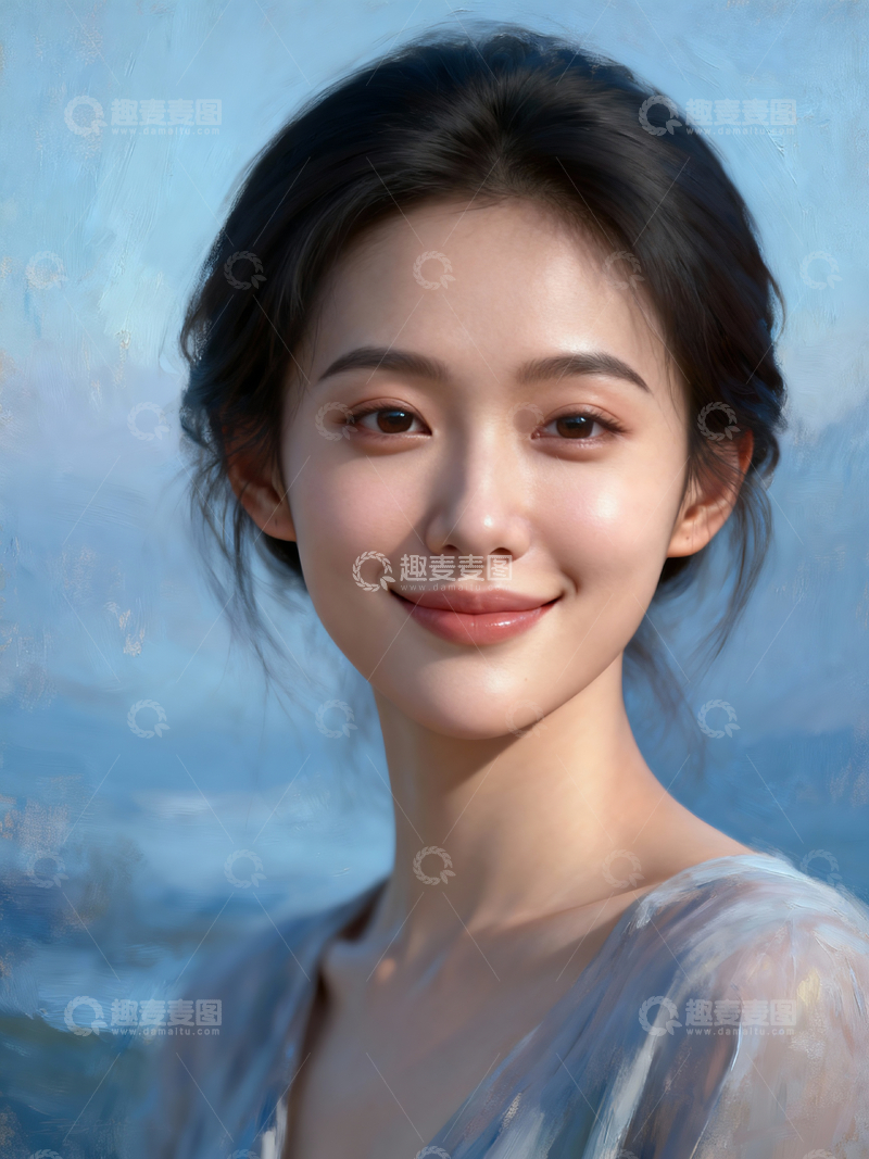 源文件下载【趣麦麦图】油画东亚美女3