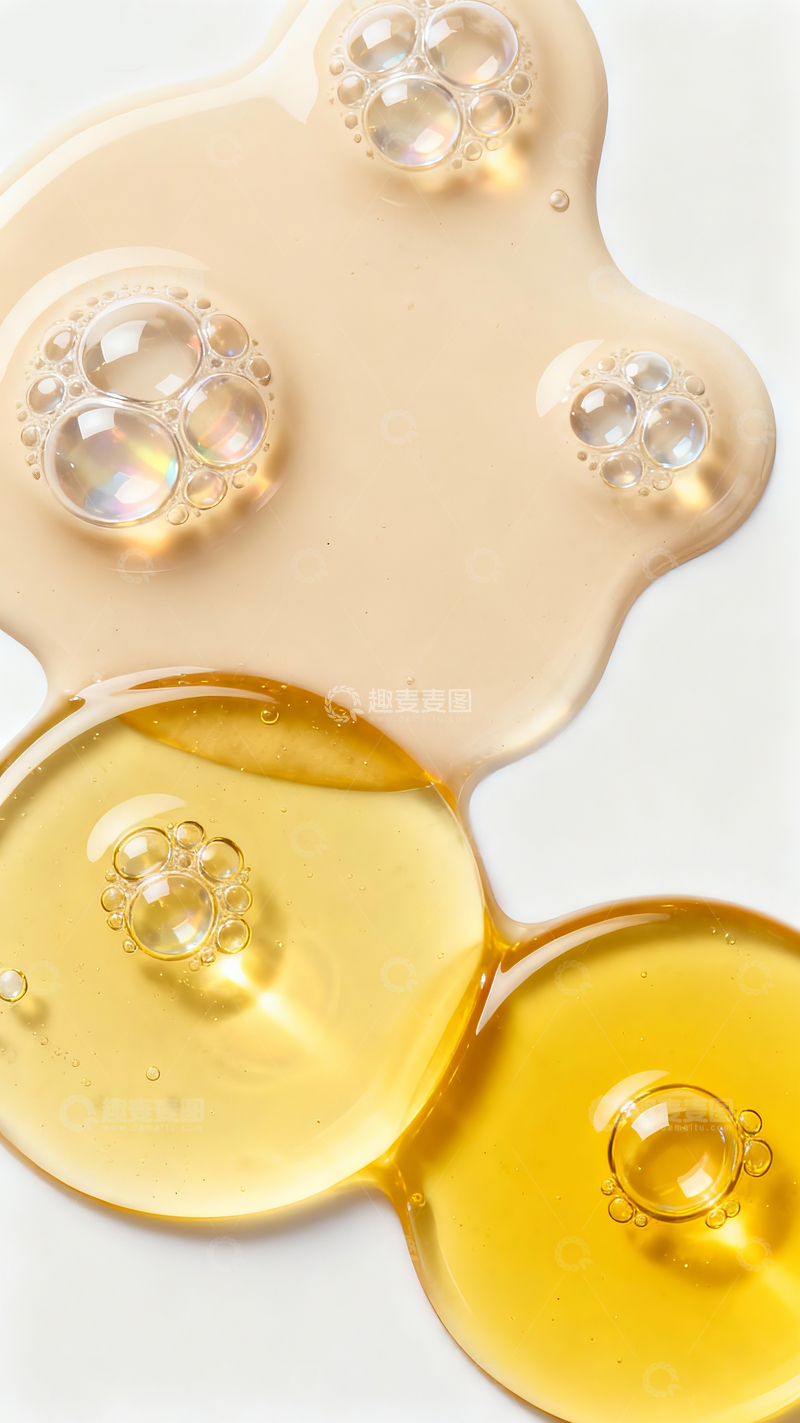 源文件下载【趣麦麦图】三种不同颜色的油脂相融1