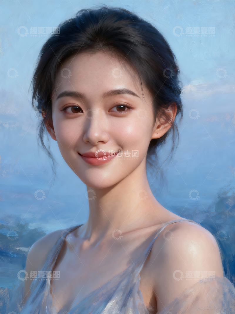 源文件下载【趣麦麦图】油画东亚美女2