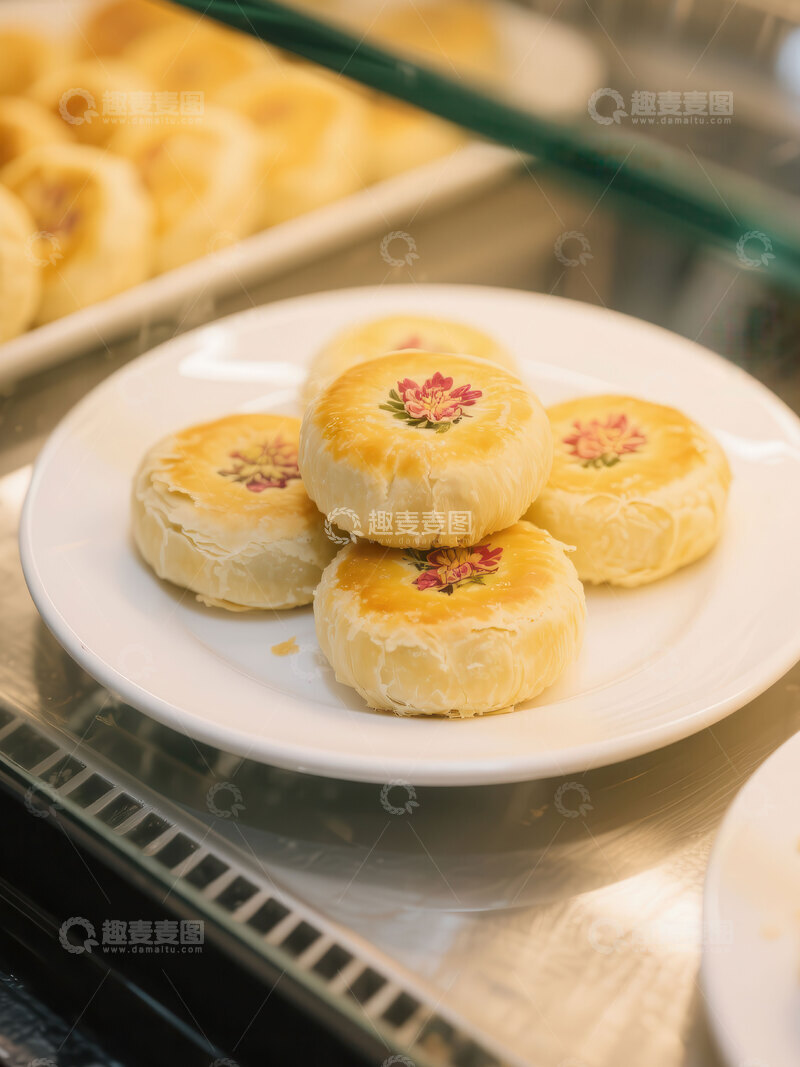 高清大图下载【趣麦麦图】鲜花饼  酥皮 淡雅 