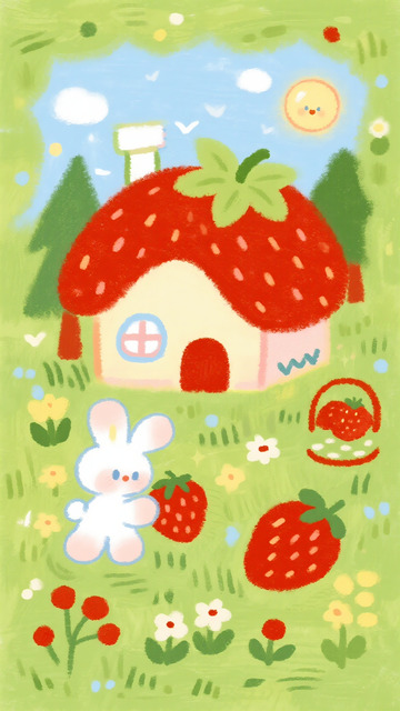 草莓屋顶下的春日甜意