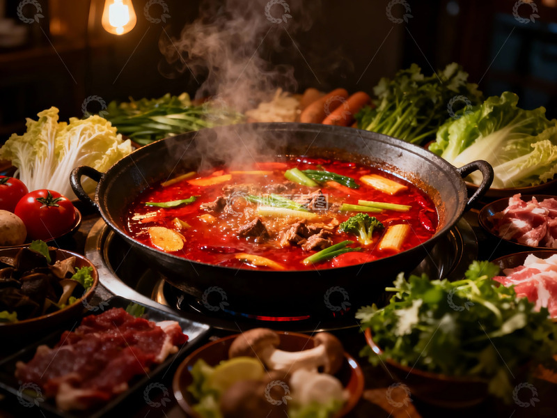 高清大图下载【趣麦麦图】热气腾腾的火锅美食摄影