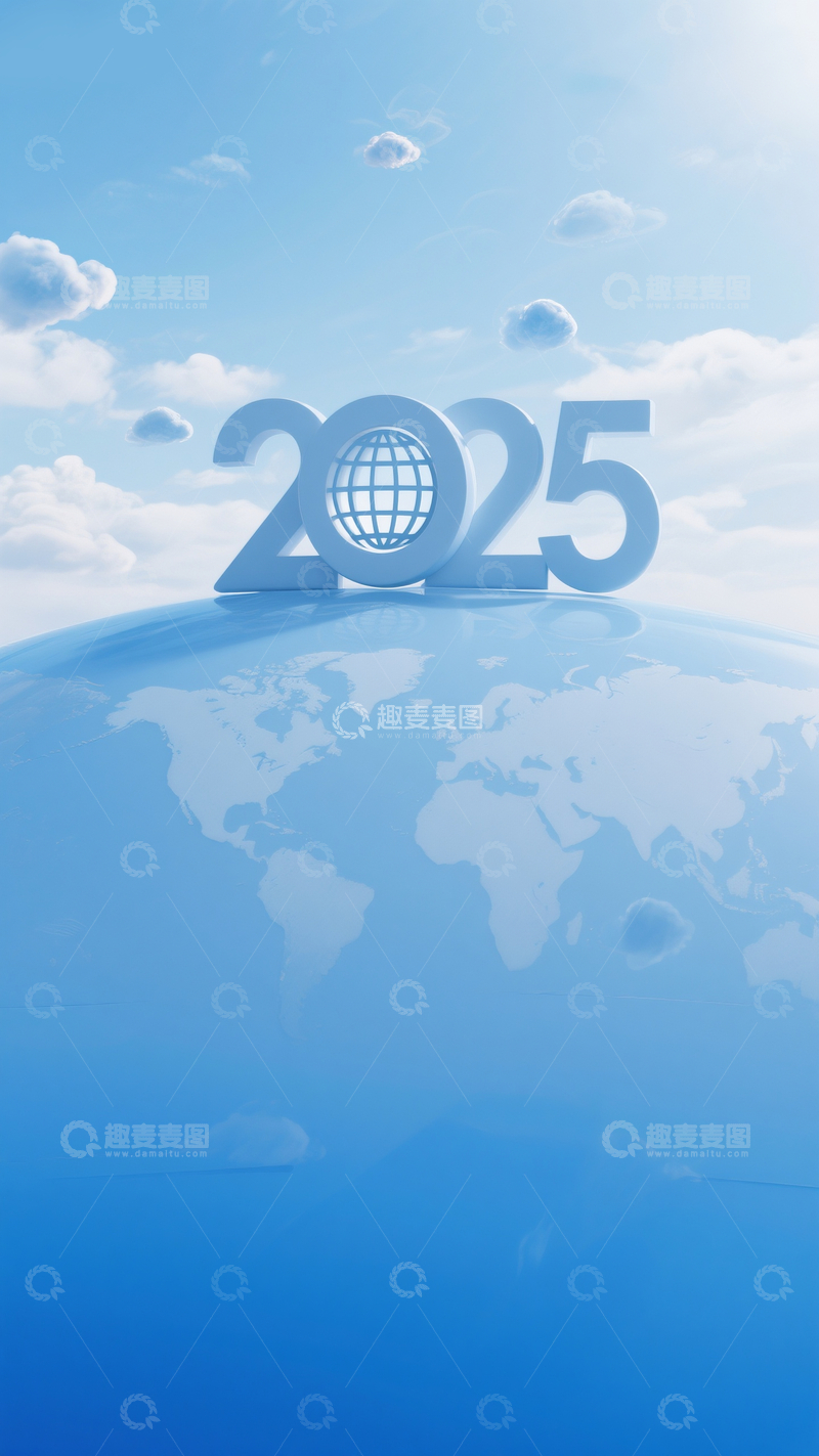 源文件下载【趣麦麦图】现代环保蓝色背景2025