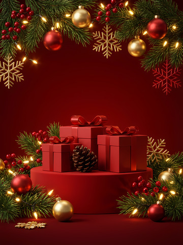 圣诞节日礼盒装饰设计素材