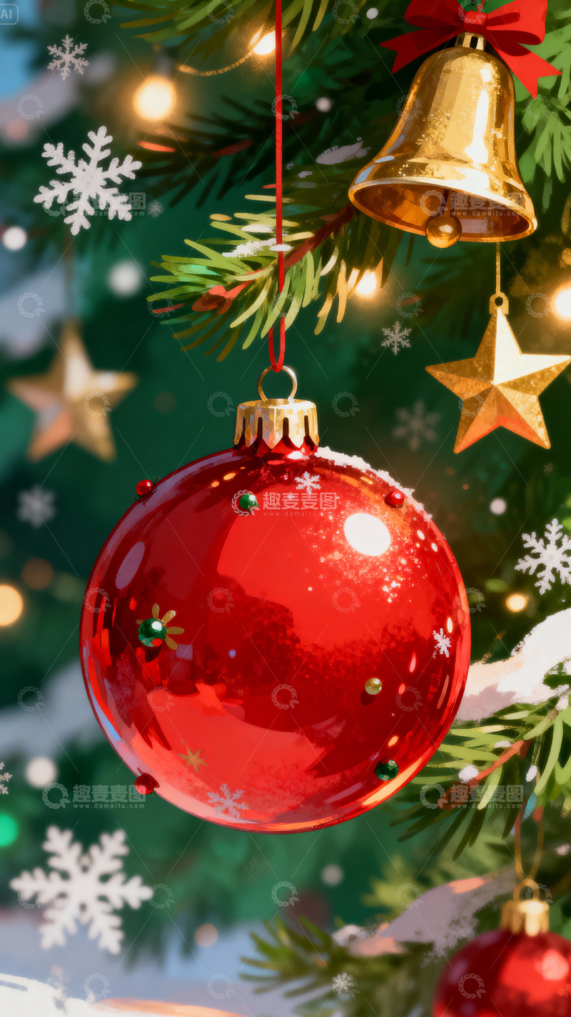 高清大图下载【趣麦麦图】圣诞节背景_竖屏021