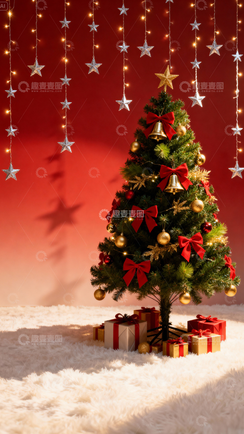 高清大图下载【趣麦麦图】圣诞节背景_竖屏004