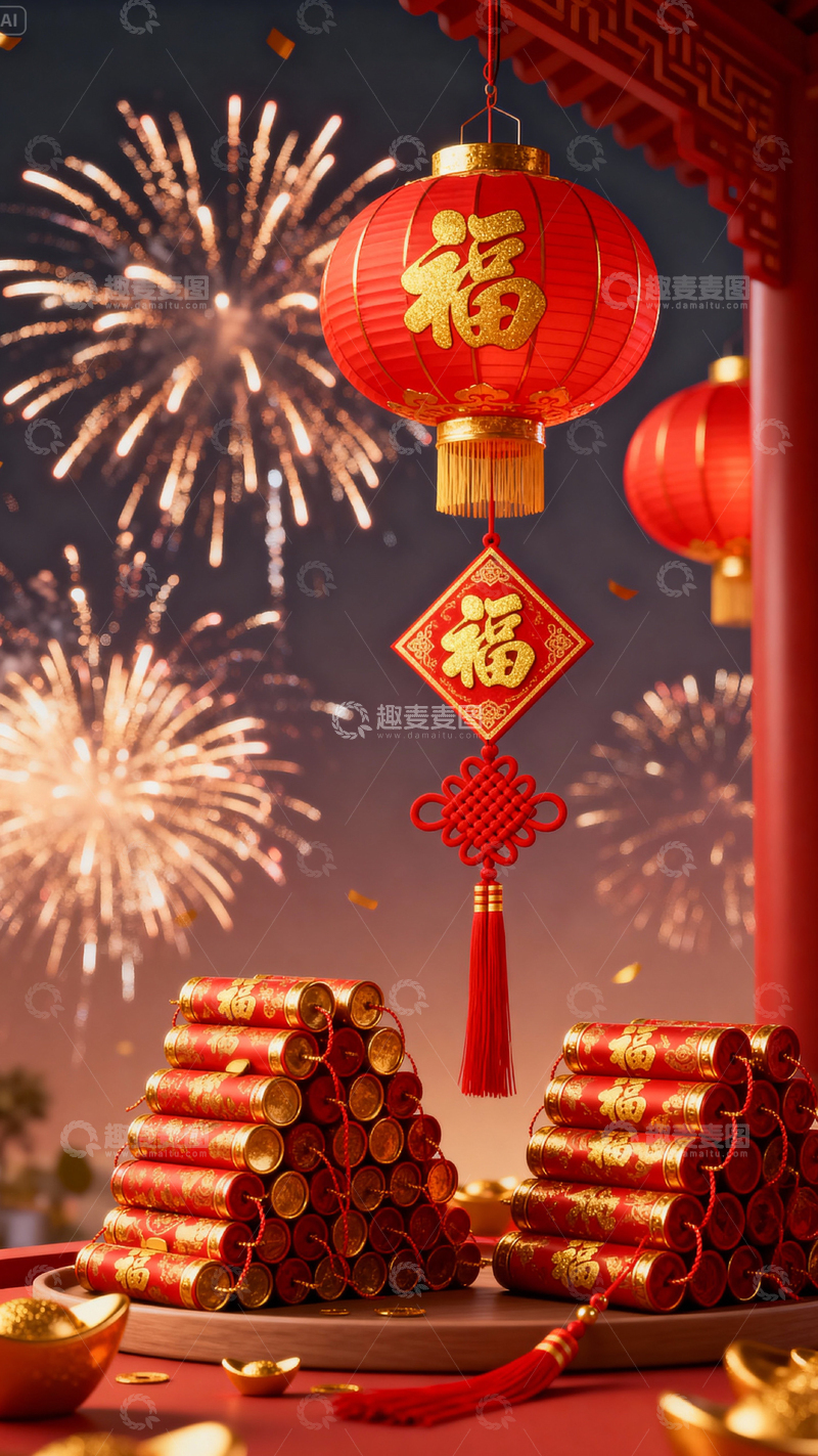 高清大图下载【趣麦麦图】新年元旦春节背景_竖屏212