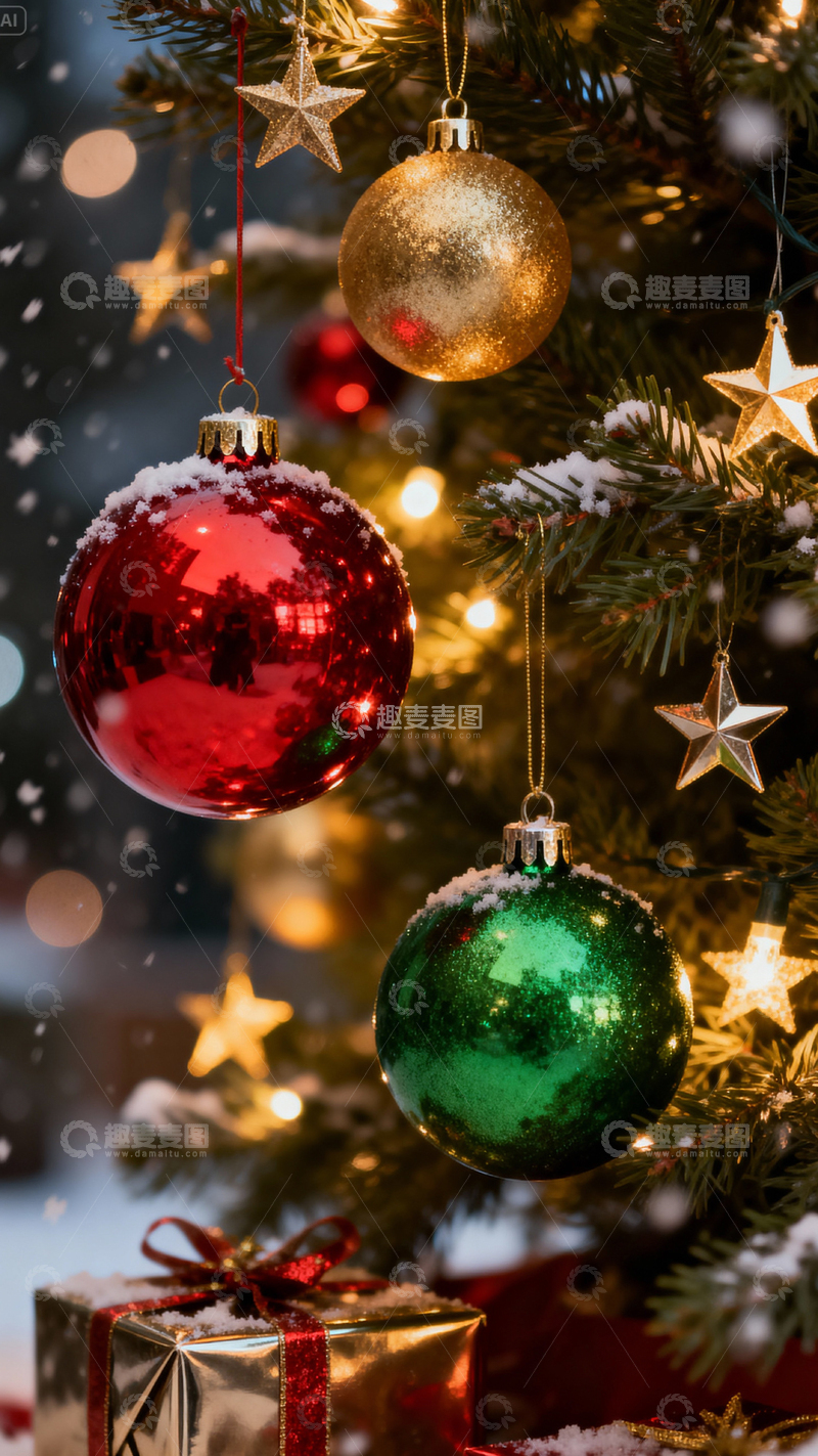 高清大图下载【趣麦麦图】圣诞节背景_竖屏001