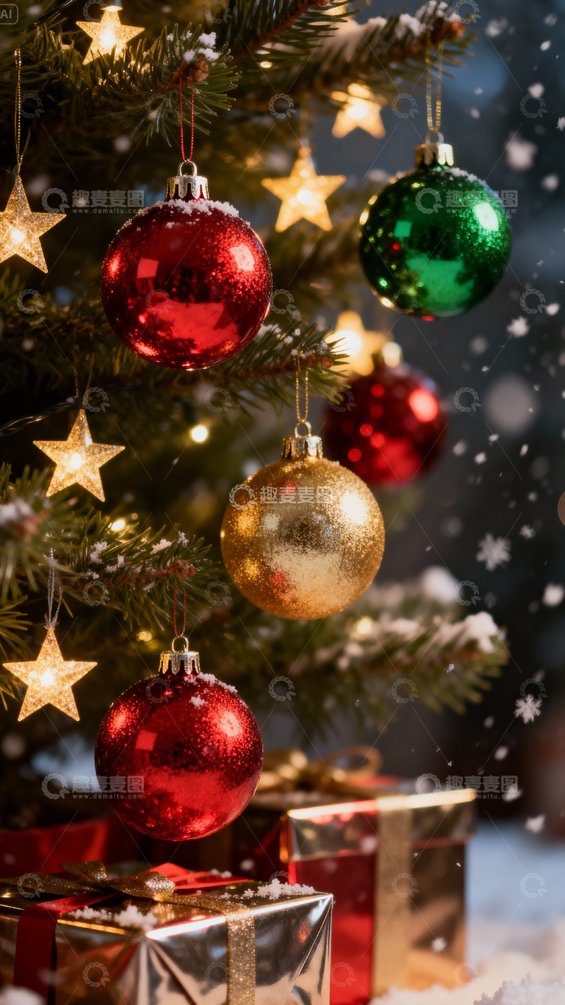 高清大图下载【趣麦麦图】圣诞节背景_竖屏016