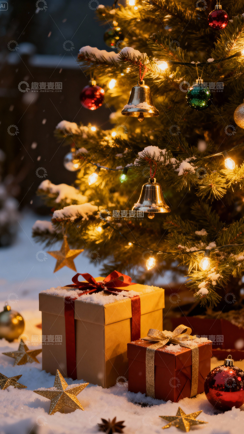 高清大图下载【趣麦麦图】圣诞节背景_竖屏027