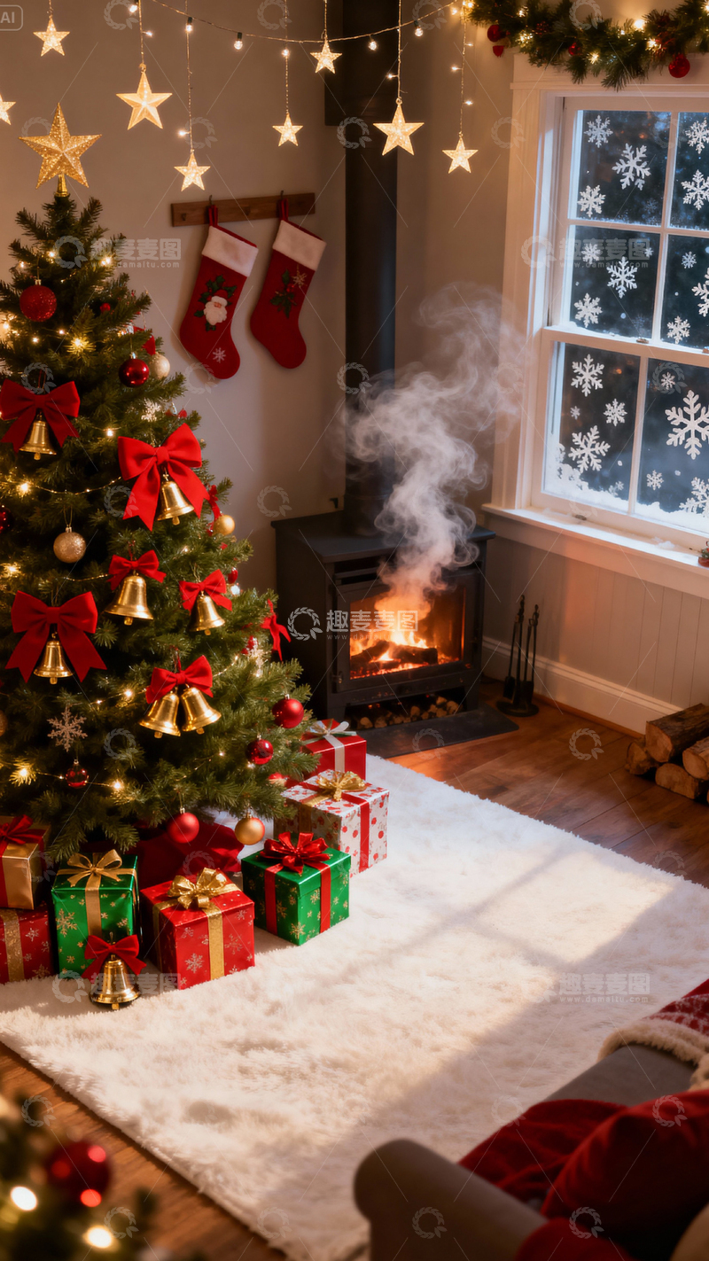 高清大图下载【趣麦麦图】圣诞节背景_竖屏010