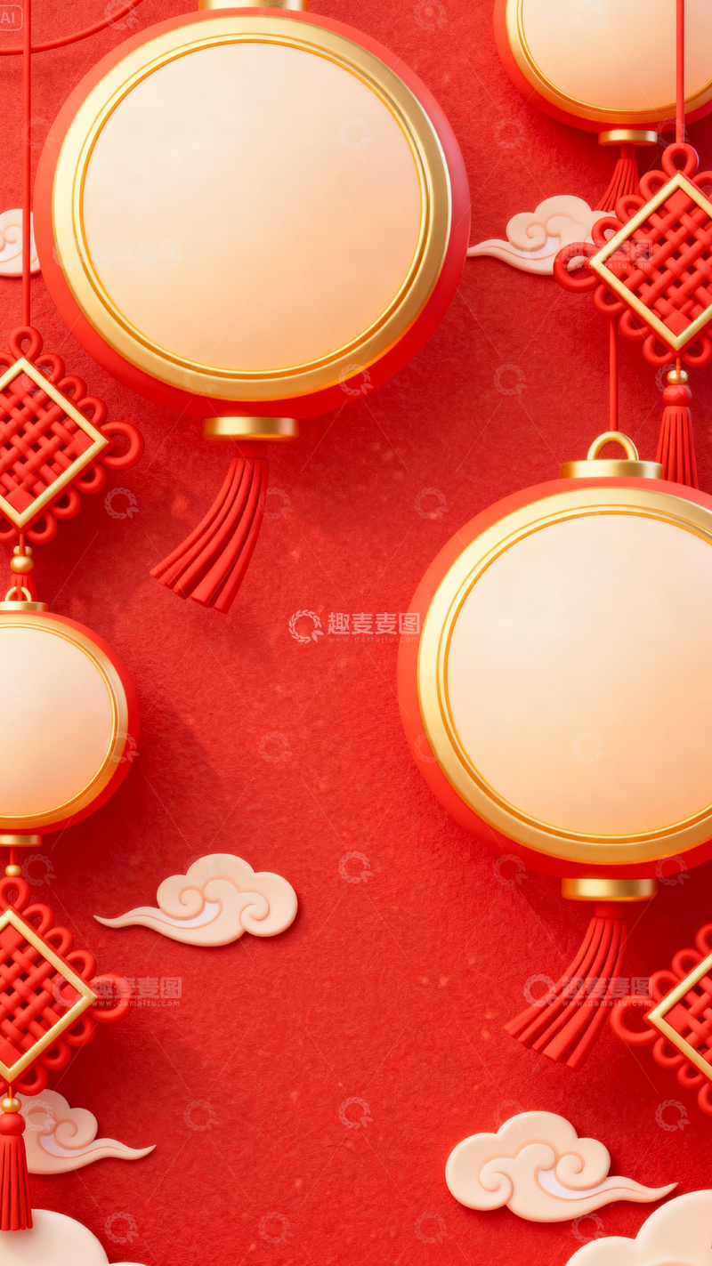 高清大图下载【趣麦麦图】新年元旦春节背景_竖屏180