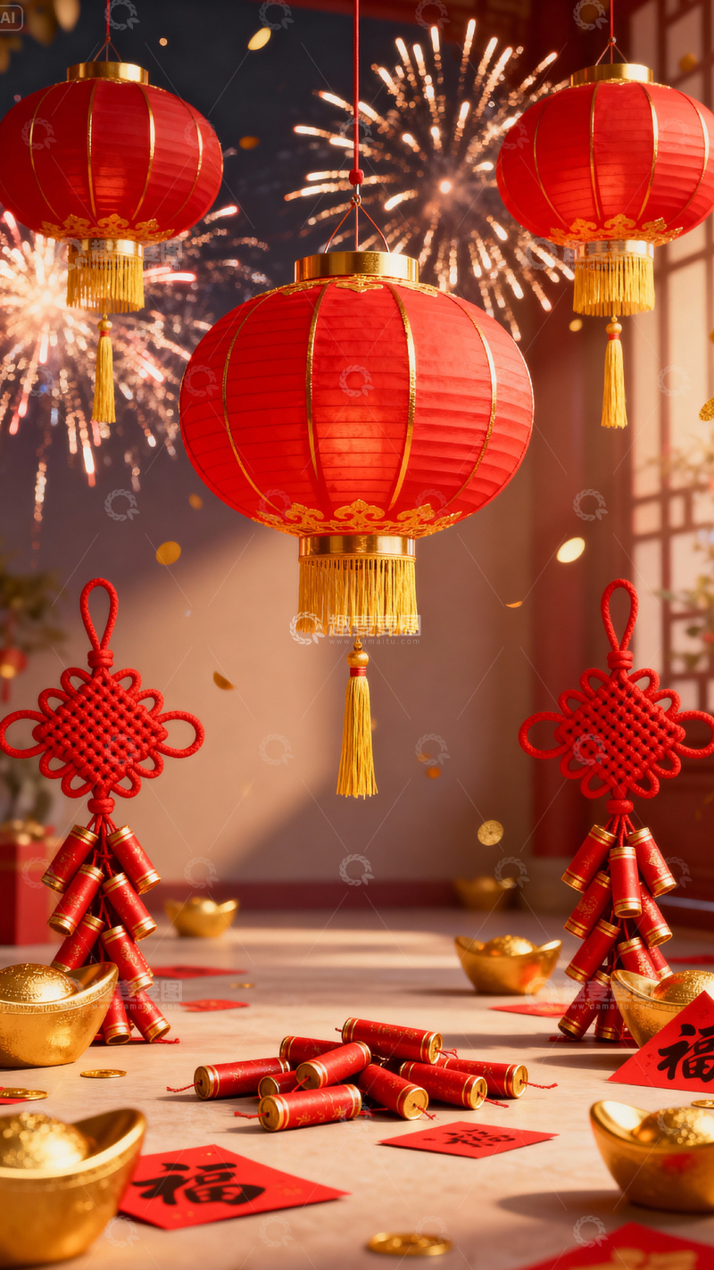 高清大图下载【趣麦麦图】新年元旦春节背景_竖屏193