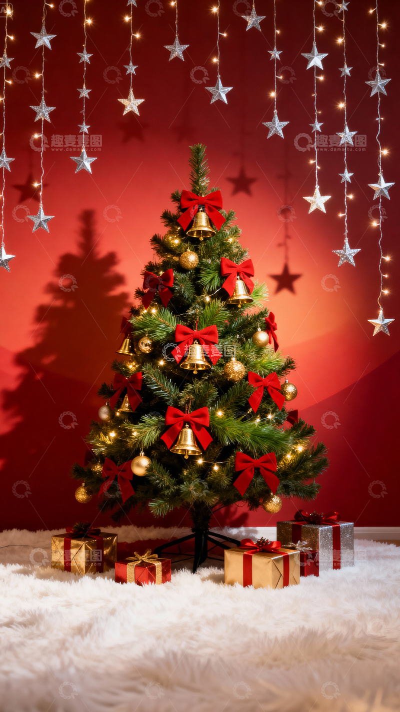 高清大图下载【趣麦麦图】圣诞节背景_竖屏009