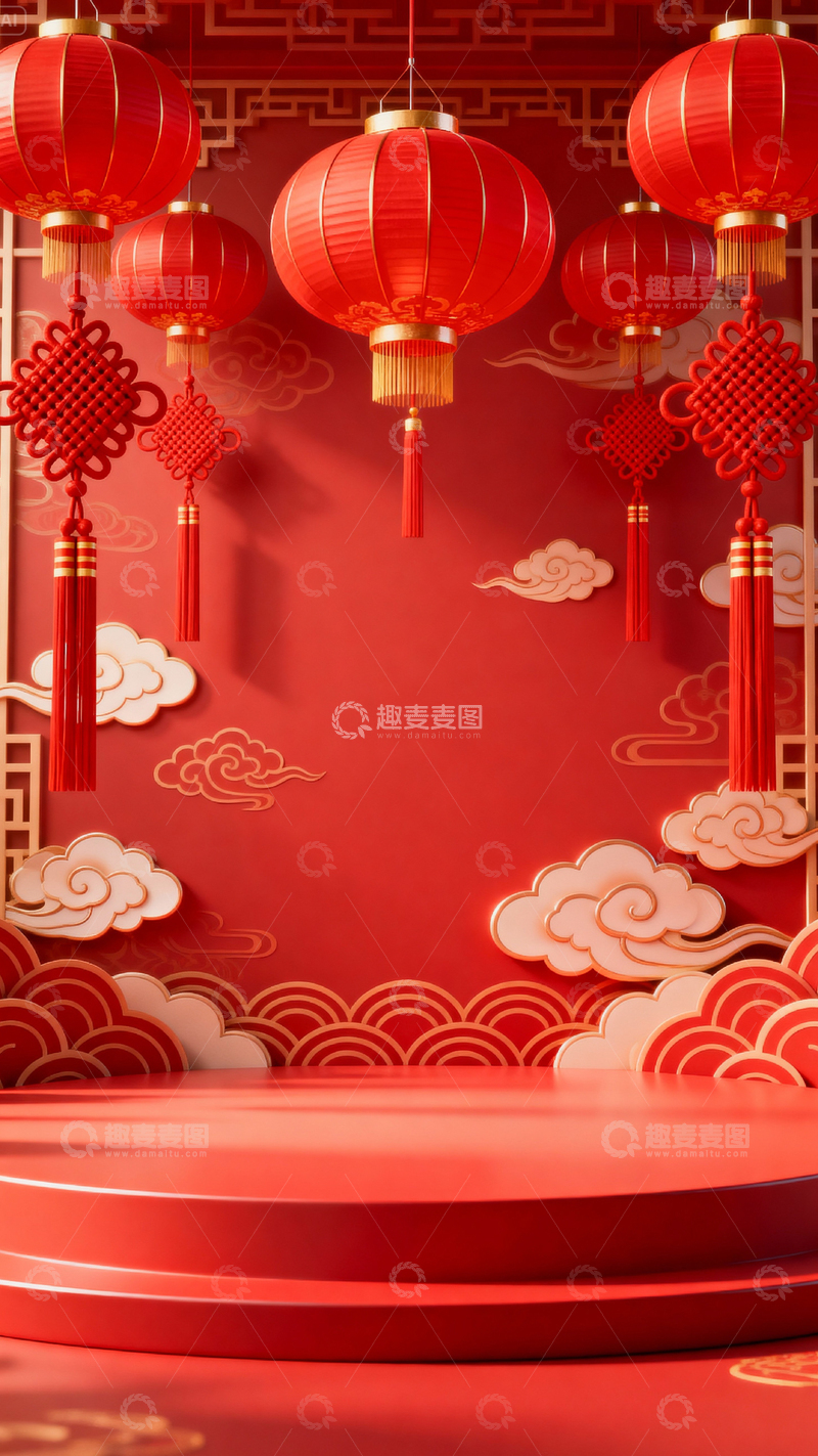 高清大图下载【趣麦麦图】新年元旦春节背景_竖屏225