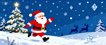 圣诞雪景卡通场景