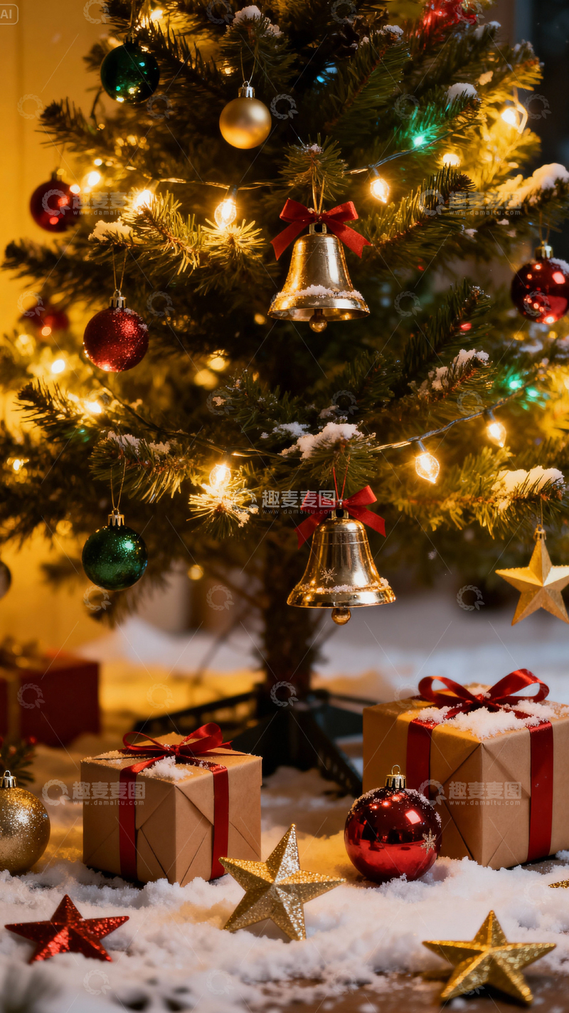 高清大图下载【趣麦麦图】圣诞节背景_竖屏022