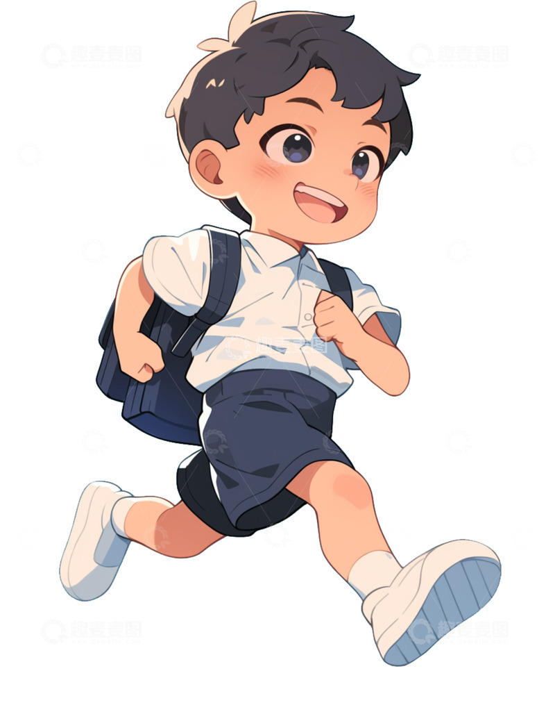 高清大图下载【趣麦麦图】AICG可爱卡通Q版小男孩人物素材