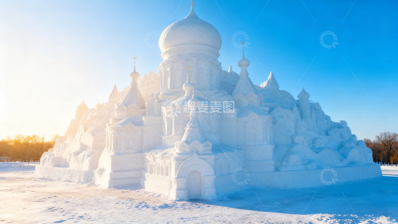 高清大图下载【趣麦麦图】冰雪城堡冬季景观