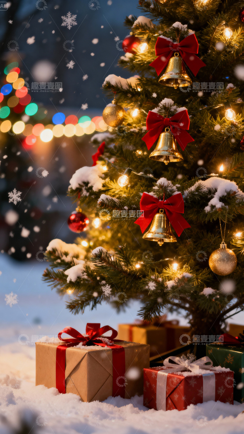 高清大图下载【趣麦麦图】 圣诞节背景_竖屏074