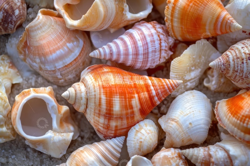 高清大图下载【趣麦麦图】一堆彩色的贝壳海螺